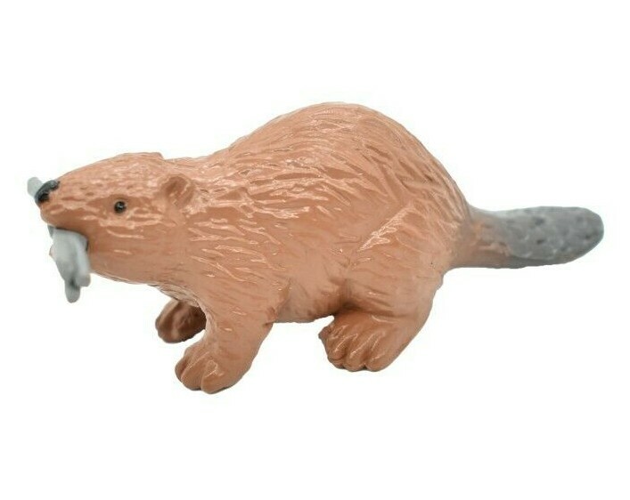 Beaver, Castor, Plastic Animal Toy Kids Realistic Model Figurine 2.25″ F3534