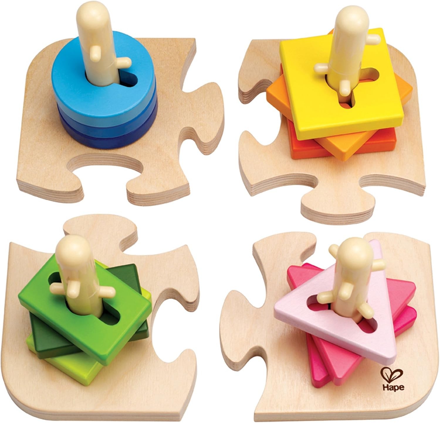 Creative Peg Puzzle by Hape Wooden Stacker Peg Problem-Solving Puzzle for Todd