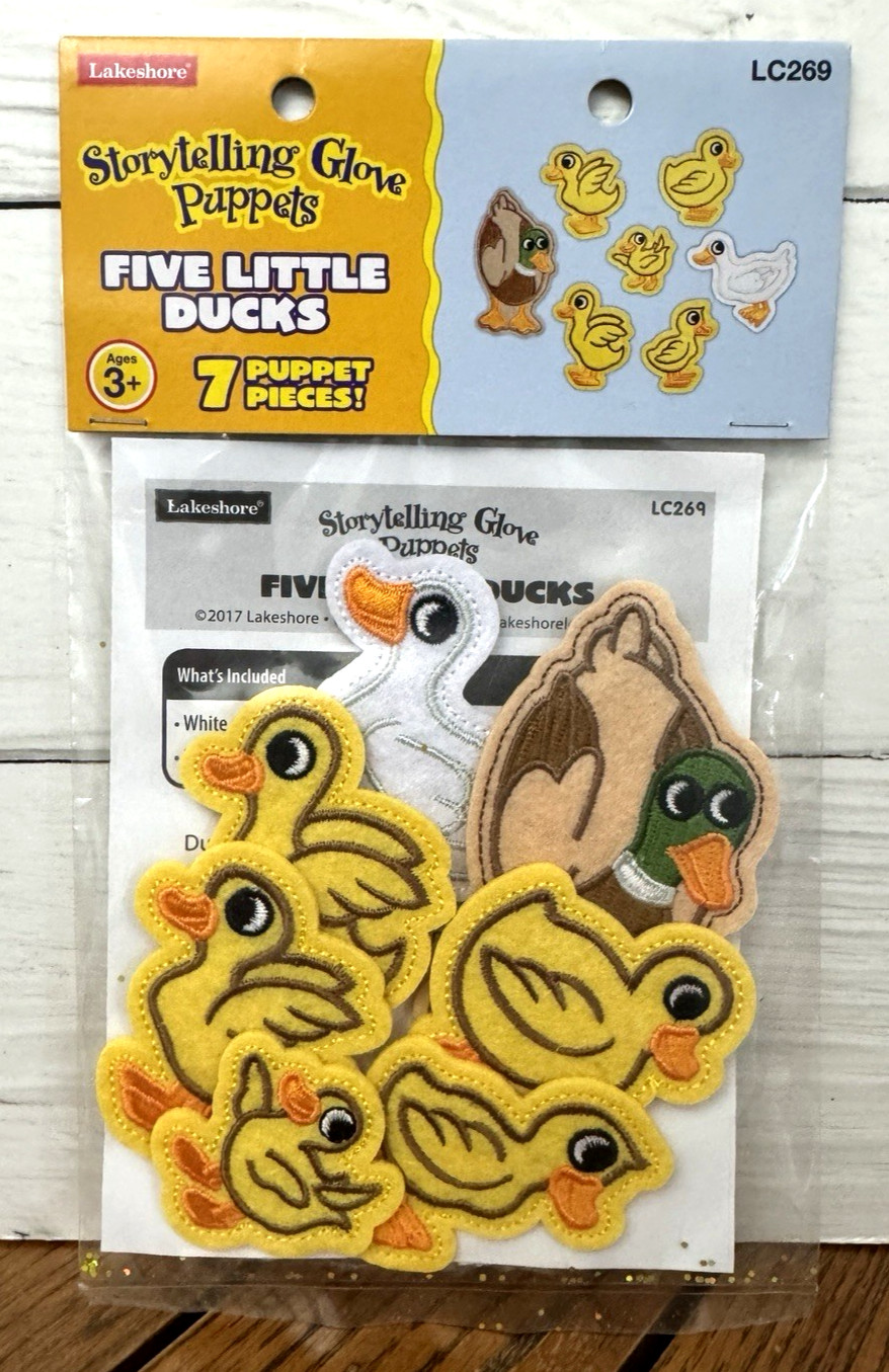 2 LAKESHORE STORY TELLING GLOVE PUPPETS ‘5 LITTLE DUCKS’ & ‘LITTLE RED HEN’