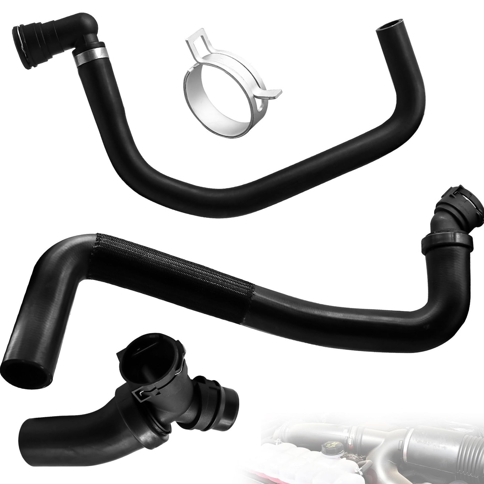Upper Radiator Hose Y-Connector Lower Compatible with Ford F150 5.0L 2011 201…
