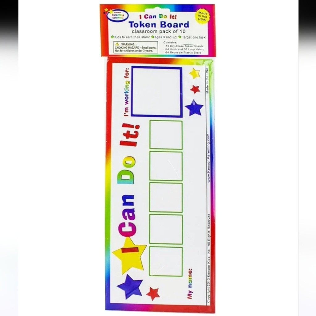 Star Token Award Board Dry Erase Classroom Incentive Chart, 10 Pack, Teacher