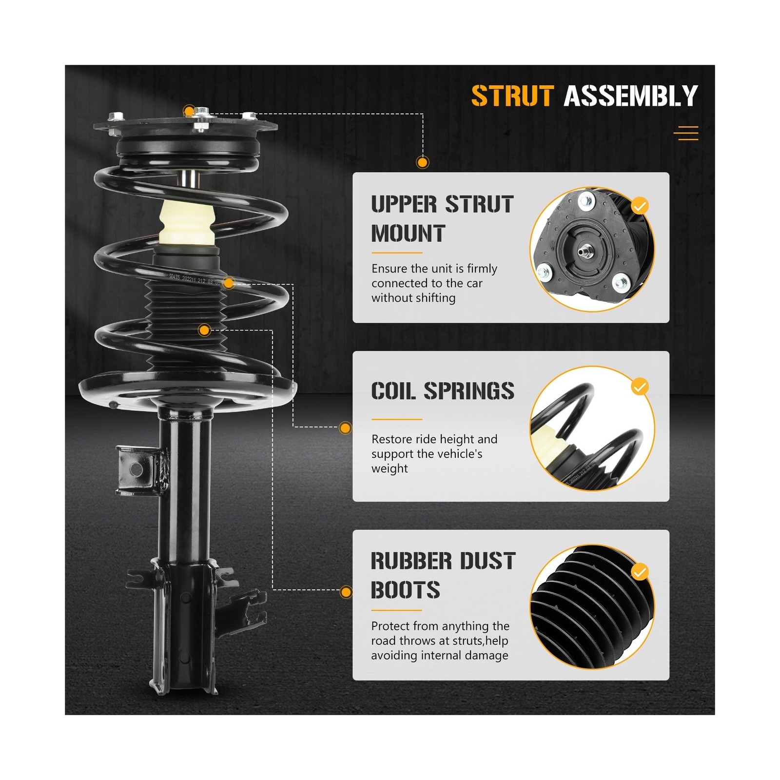 Front Rear Complete Coil Spring Struts Shock Absorbers Fit for Nissan Altima …