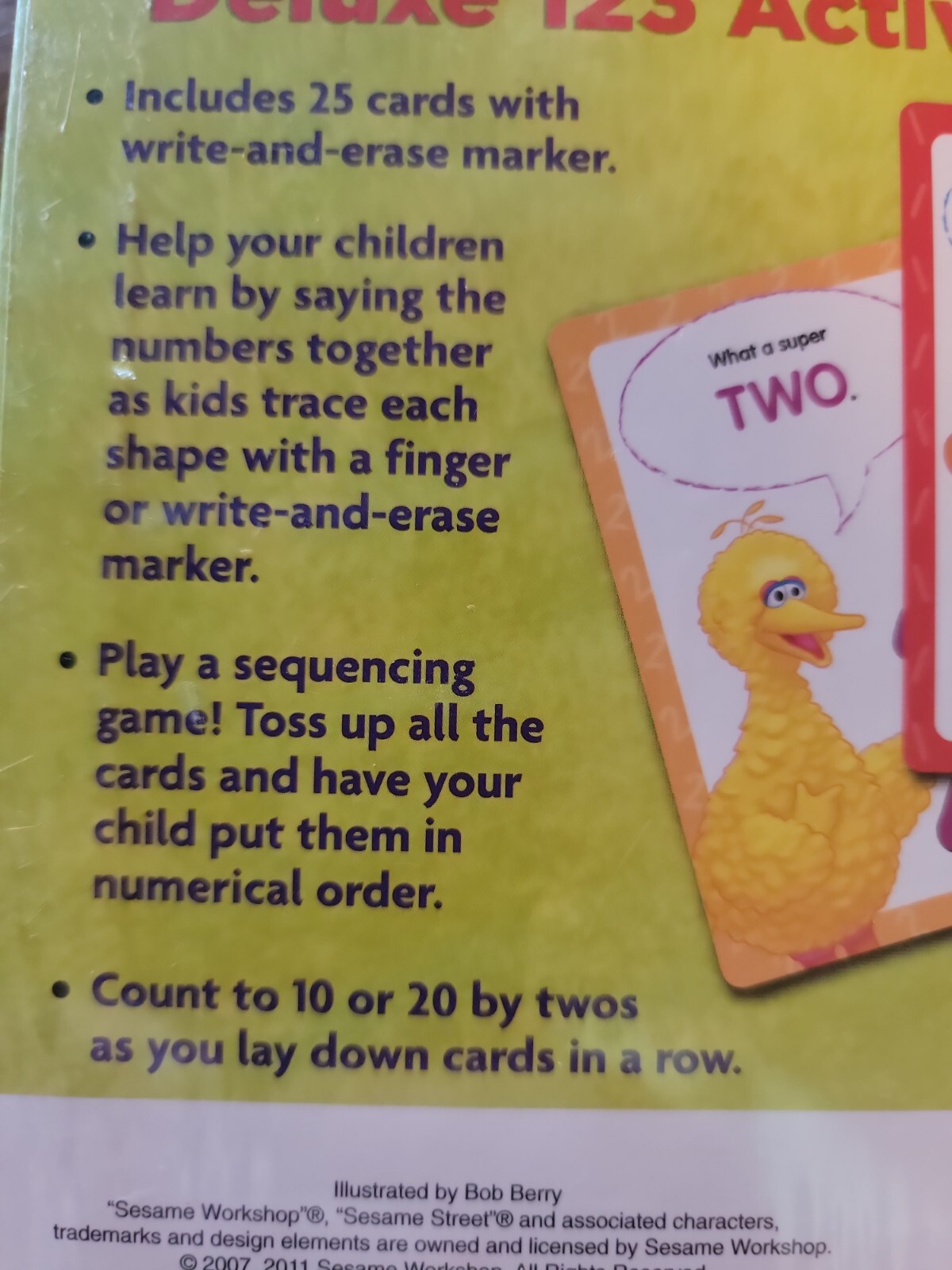 New Sesame Street Deluxe 123 Activity 25 Counting Flash Cards Educational