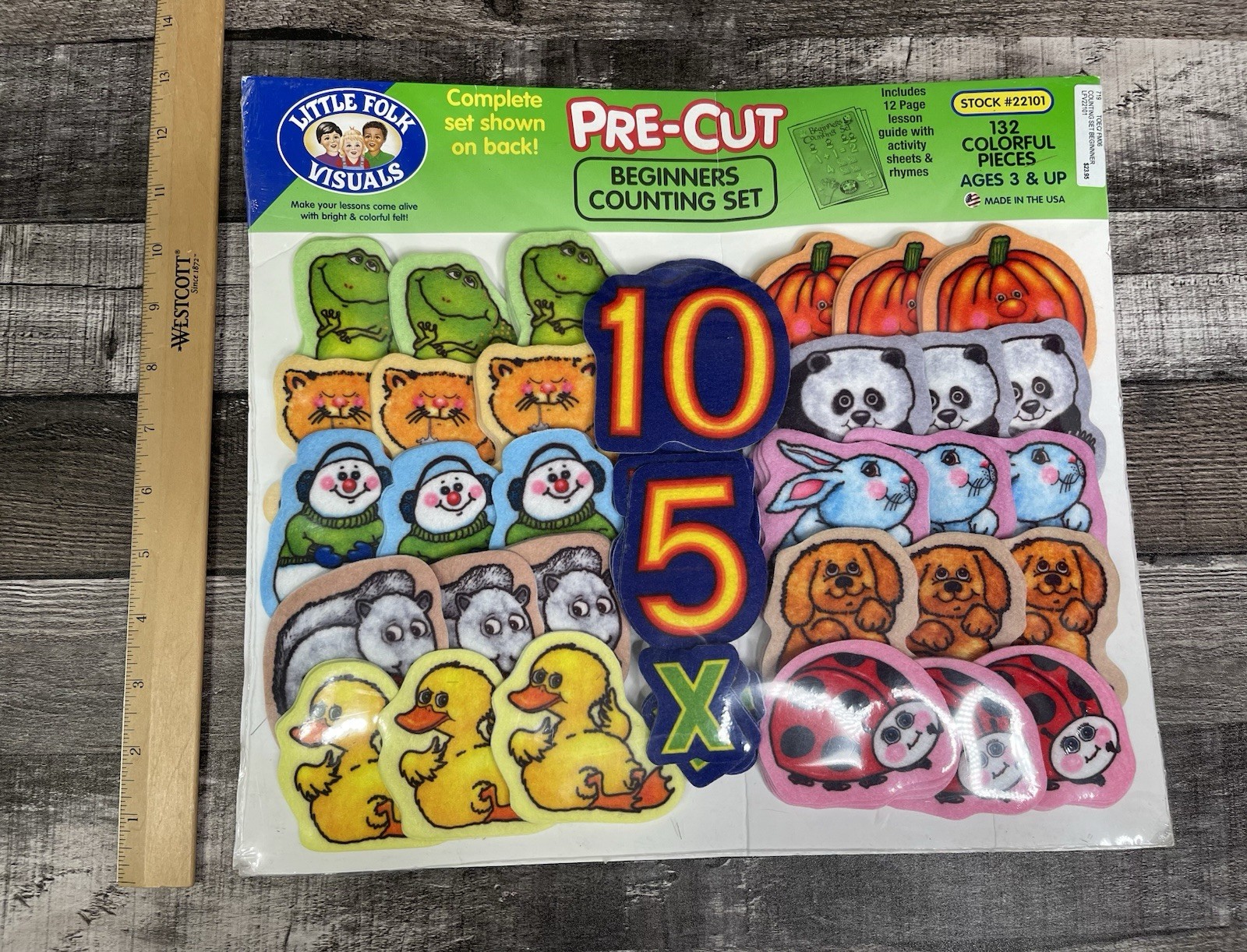 NEW Little Folk Visuals Beginners Counting 132pc Felt Wonders Mathematics