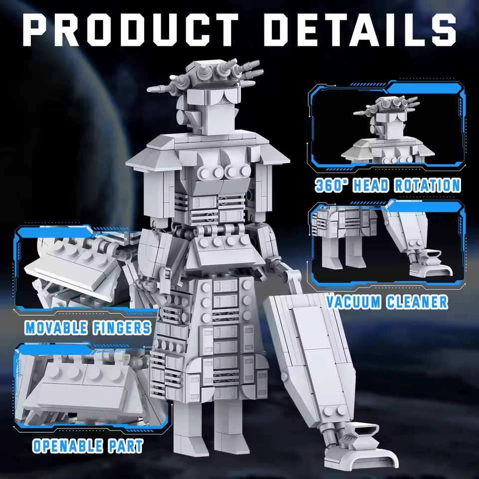 Spaceballs Mega Maid Robot Building Blocks Set, Classic Nostalgic Battle Mech Mo