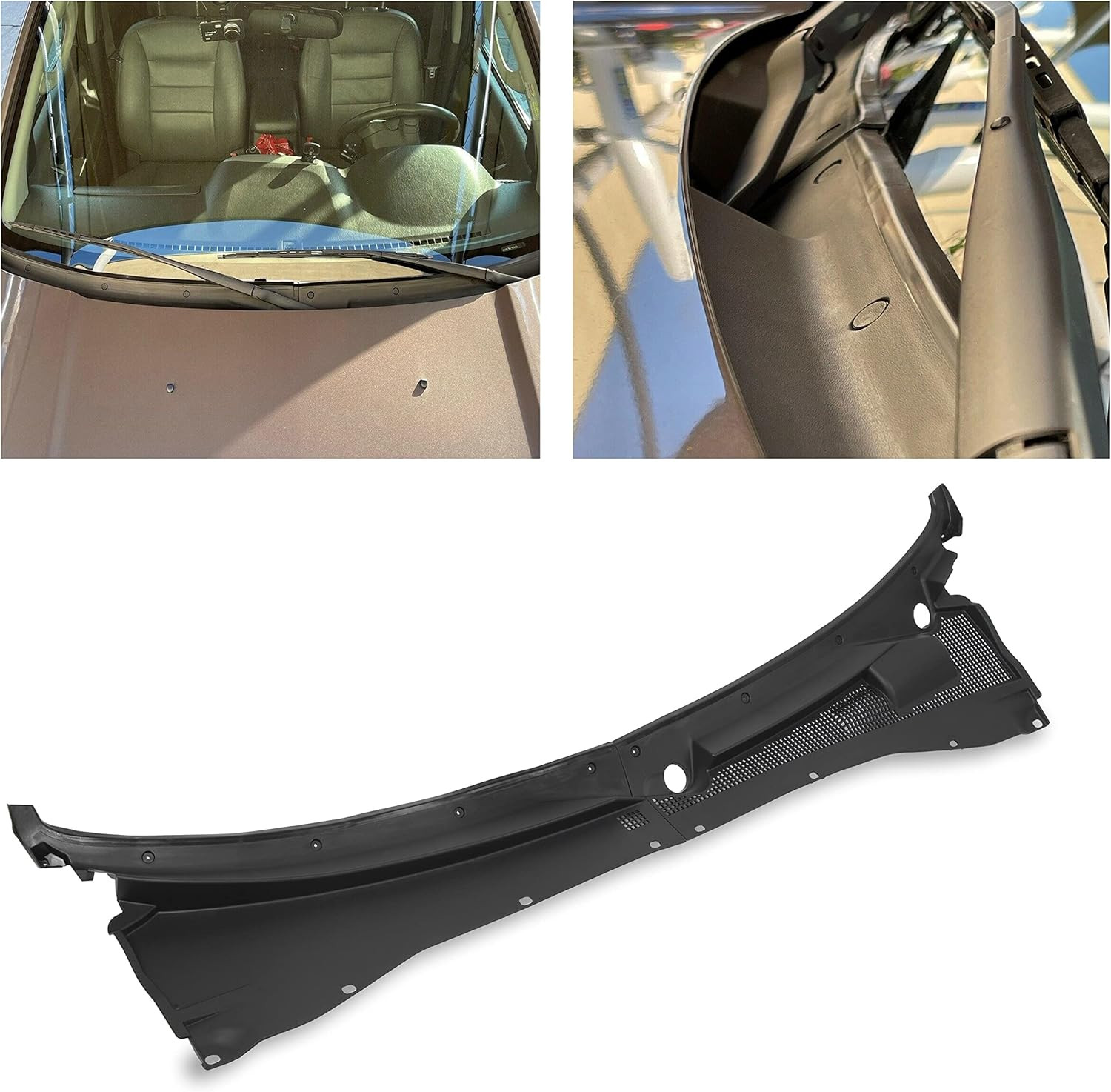 Wiper Cowl Grille for 2001-2007 Ford Escape & Mercury Mariner – Set of 2 Black
