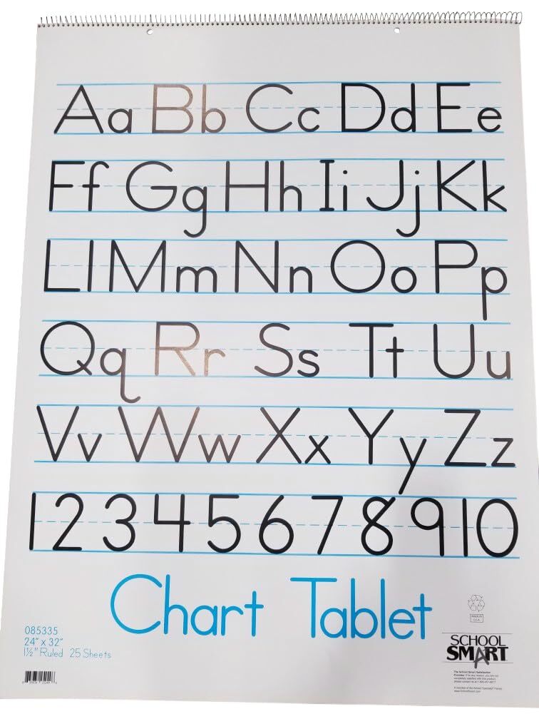 School Smart Chart Tablet 24 x 32 Inches 1-1/2 Inch Ruling 1/2 Inch Skip Line…