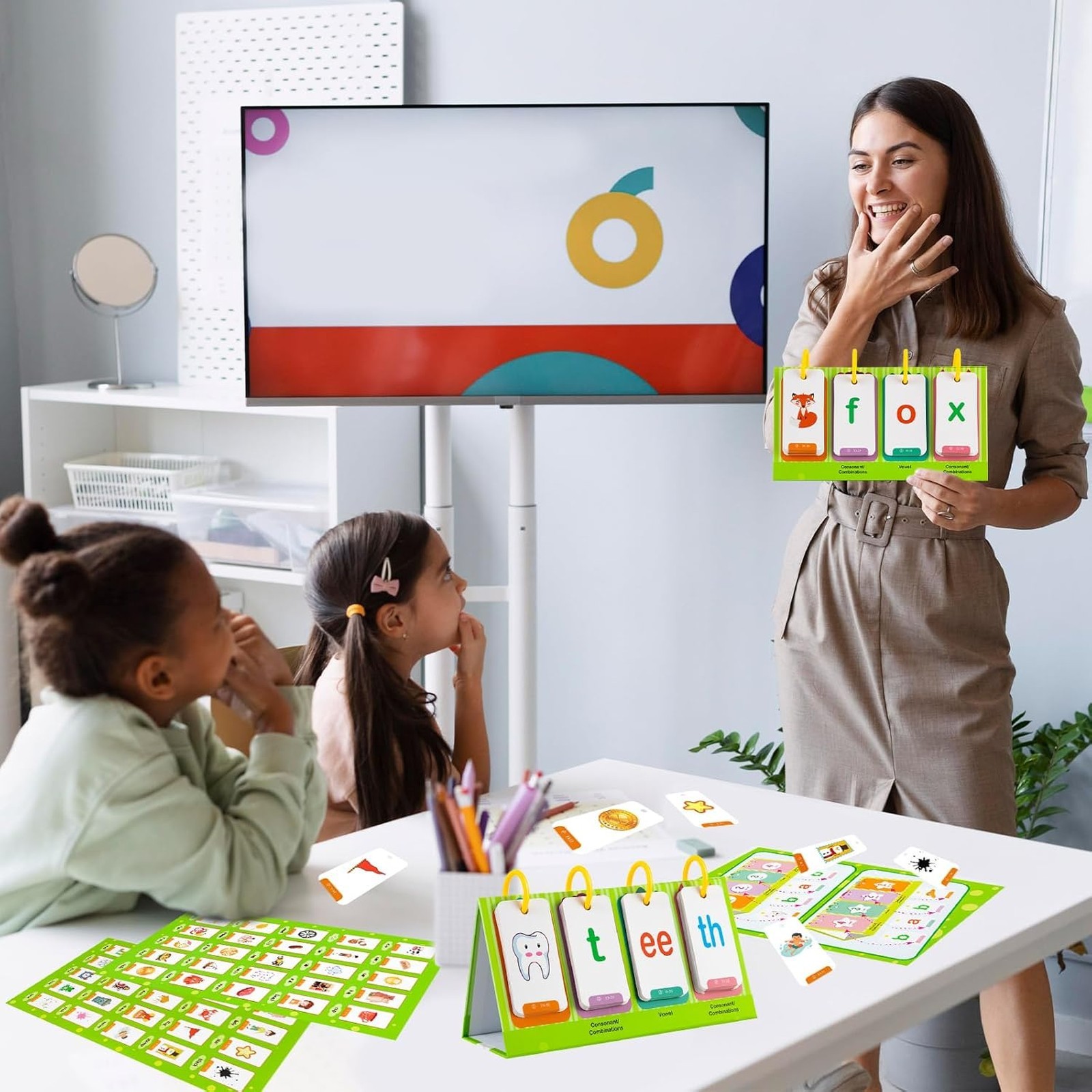 CVC CVCC Words Games Phonics Flash Cards for Preschool Kindergarten Alphabet