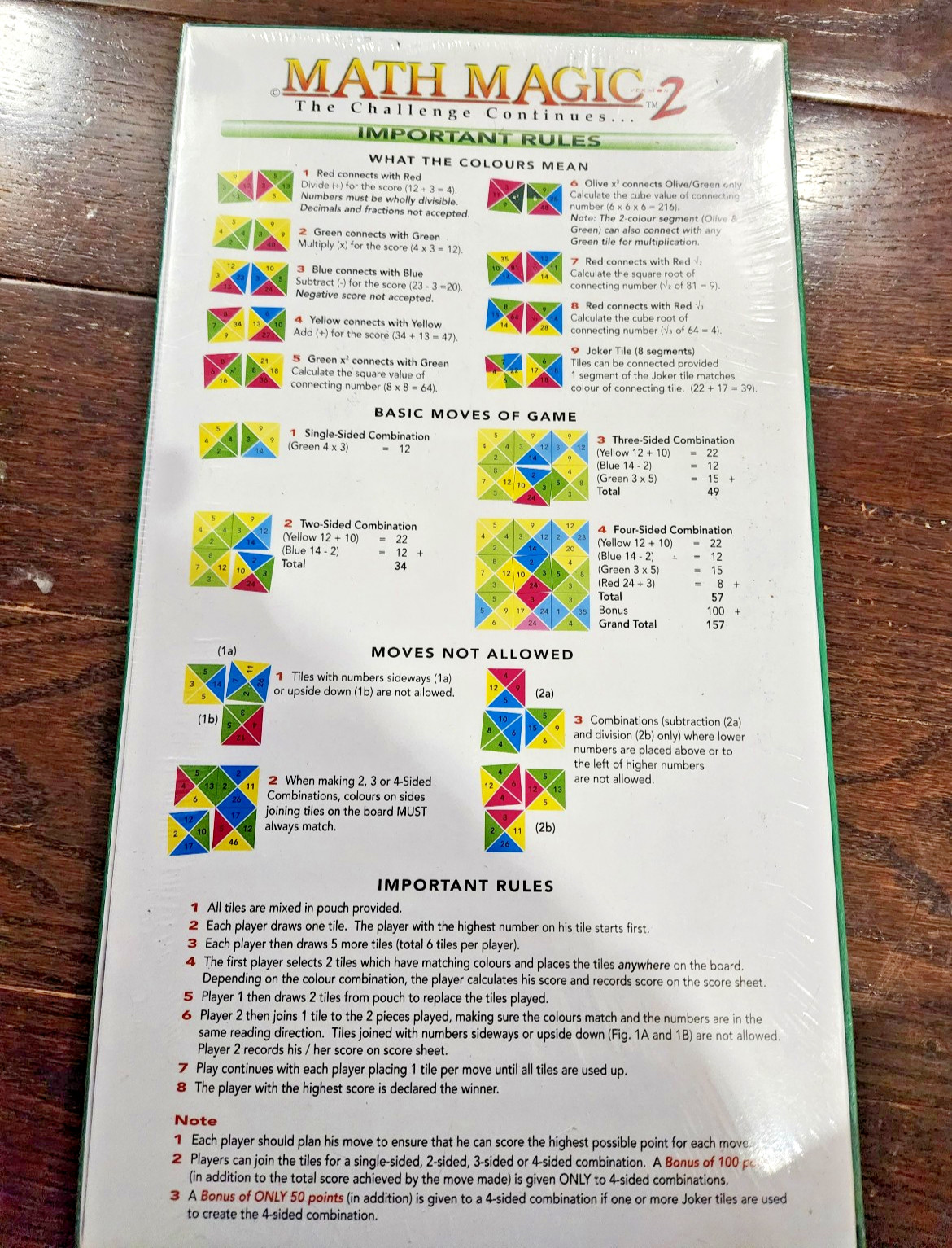 New Math Magic board game 2 Complete w/ 84 Tiles The Ultimate Math Challenge