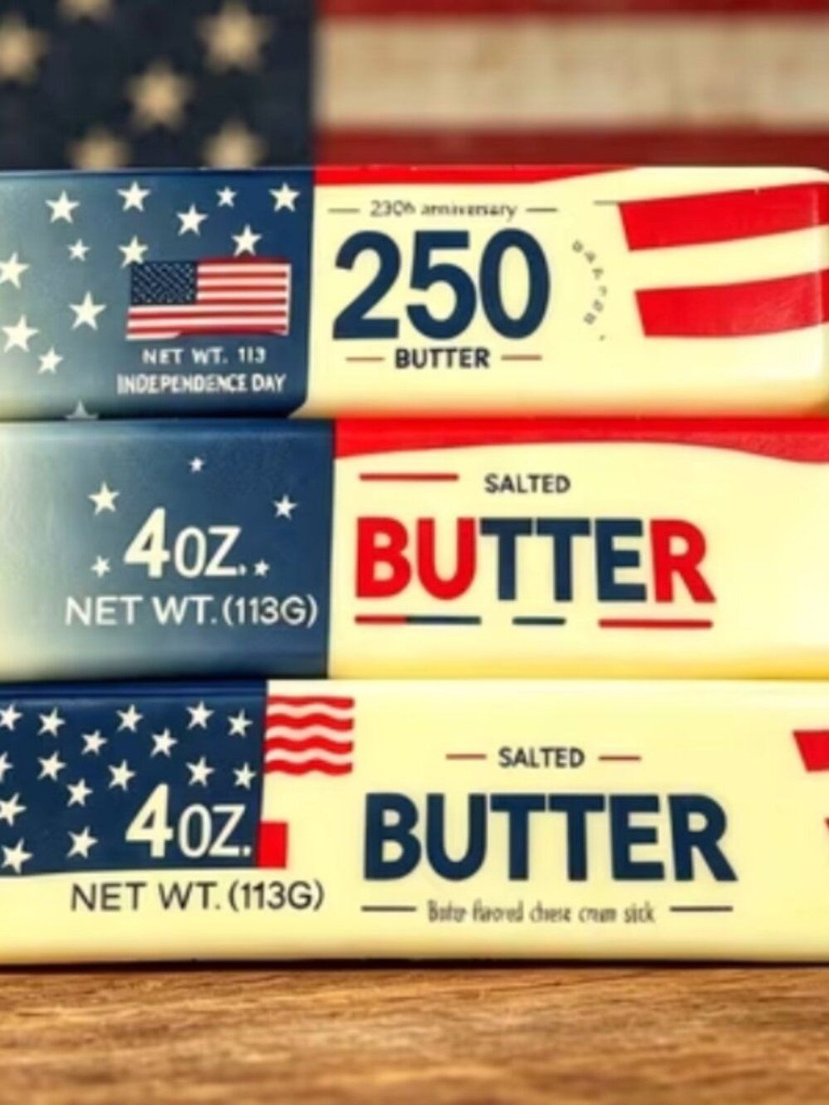 Squishy Butter LIMITED EDITION RARE AMERICA 250 Celebration Red White Blue NWT