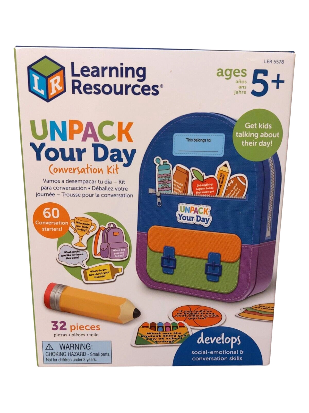Learning Resources Unpack Your Day Conversation Kit 32 pcs