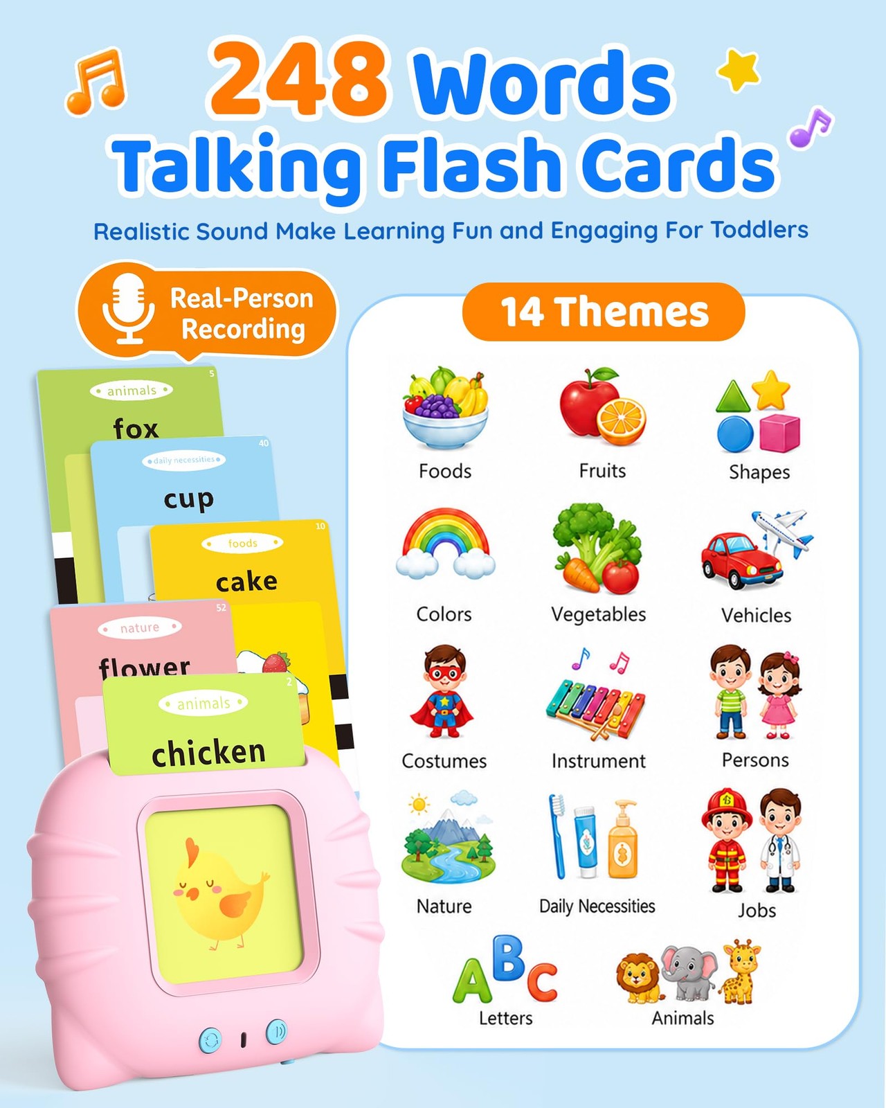 Aullsaty Talking Flash Cards For Toddlers 1-3 Upgraded 248 Sight Words