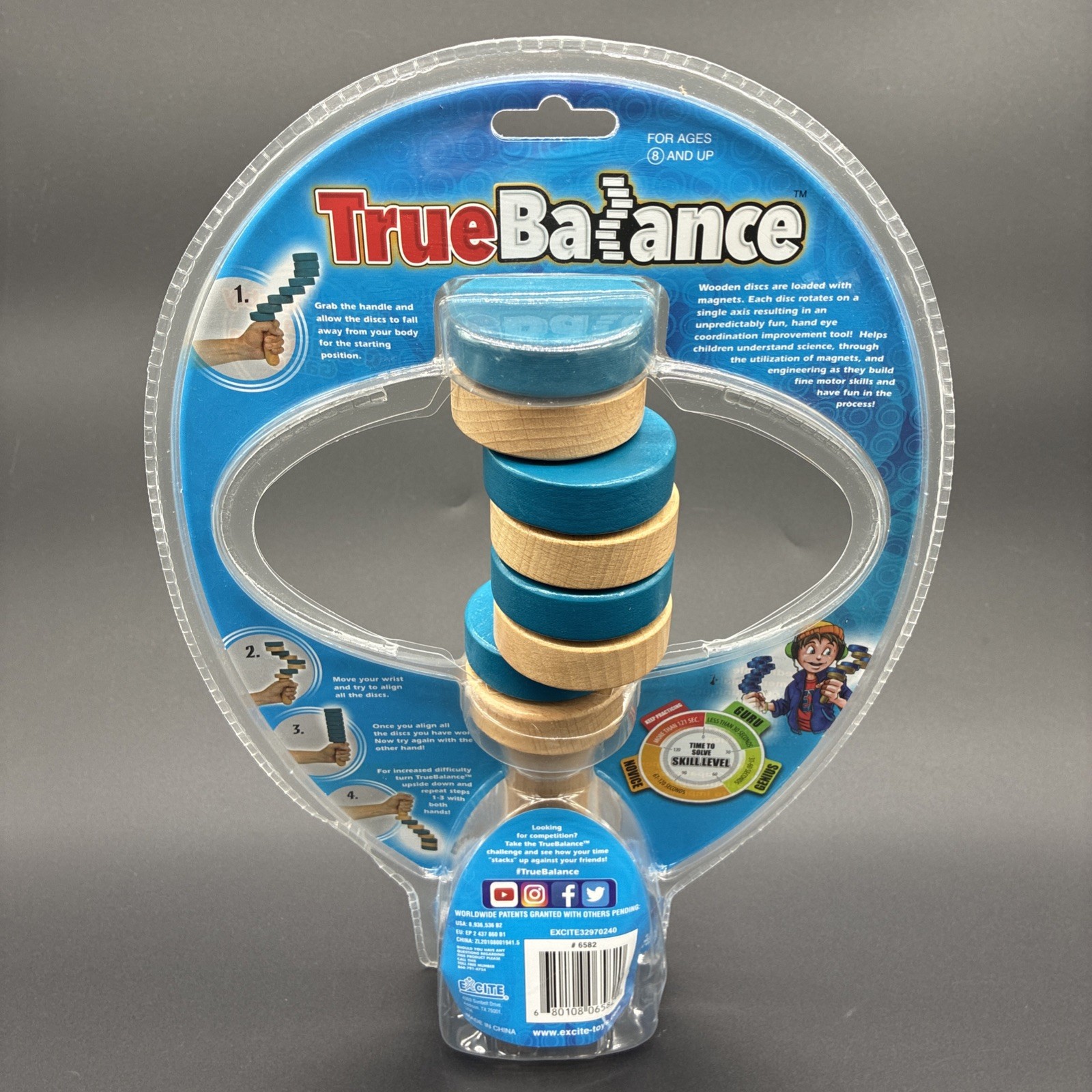 TrueBalance STEM Coordination Game Excite Wooden Handheld Fine Motor Skill Toy