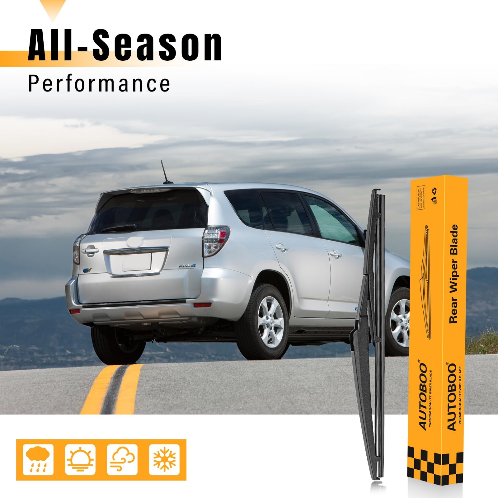 AUTOBOO 12 Inch Rear Wiper Blade Replacement for Toyota Rav4 2001-2023 12″(A)