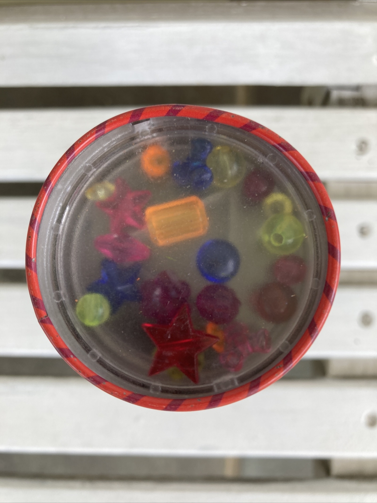 FAO Schwarz Kaleidoscope Metal Plastic Beads Child’s Toy~EUC