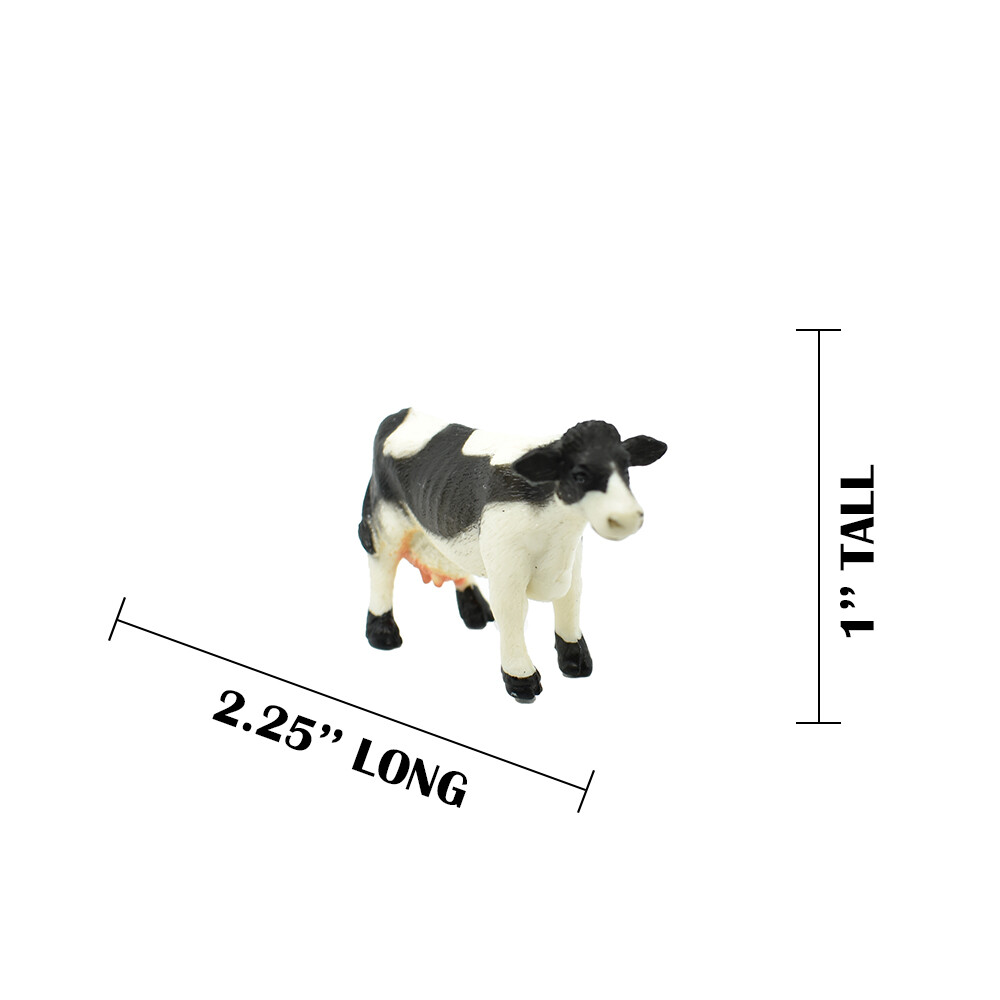 Cow, Holstein Realistic Small Toy Model Plastic Replica Farm Animal, 2.25″ F4261