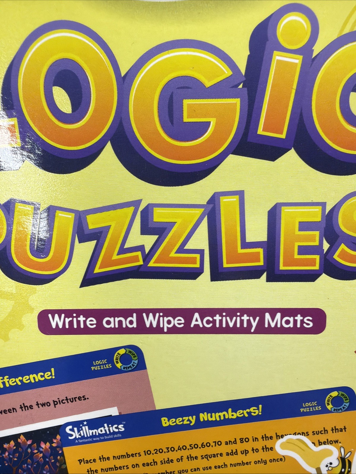 Skillmatics Logic Puzzles write and Wipe Activity Mats, Ages 6-99 Years NEW
