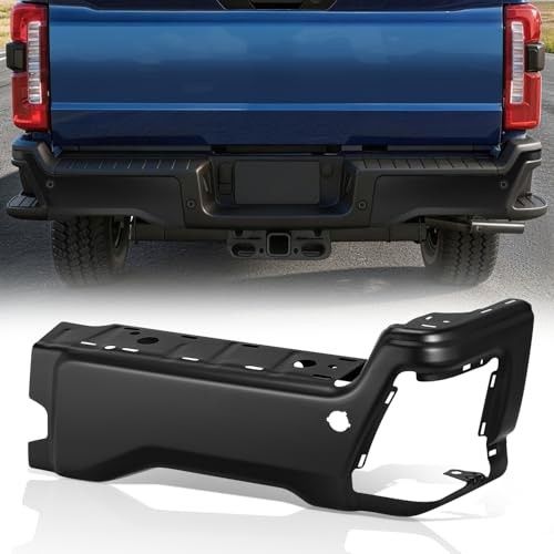 23-26 Ford F250 F350 F450 Rear Bumper End Cap Black Right w/Sensor Hole