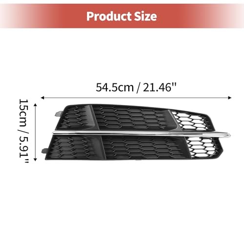 Fog Light Grill Front Lower Bumper Fog Light Cover Inserts for Audi A6 C7 S
