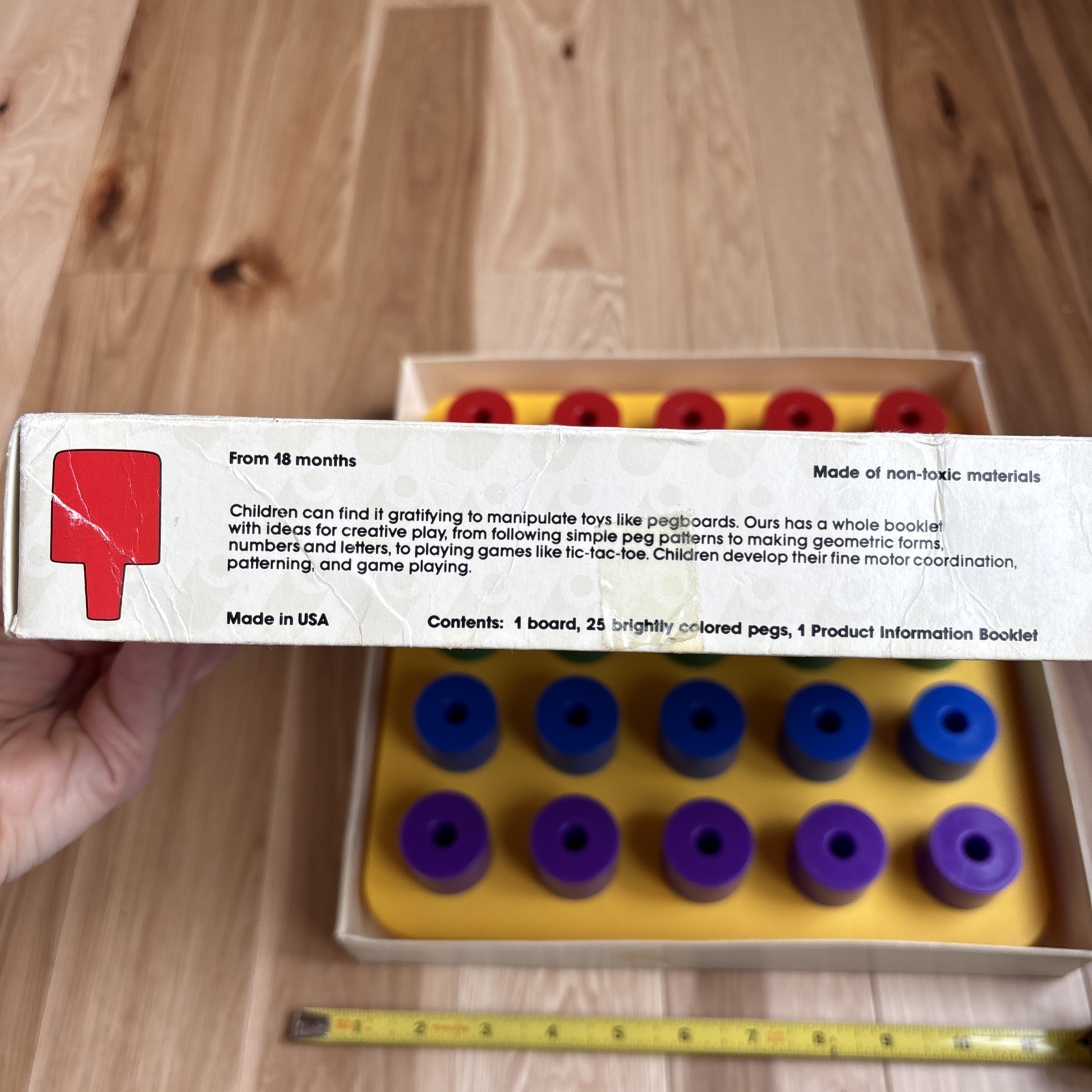 Vintage 1983 Giant Pegboard Toy by Discovery Toys – no lace Educational OT SLP