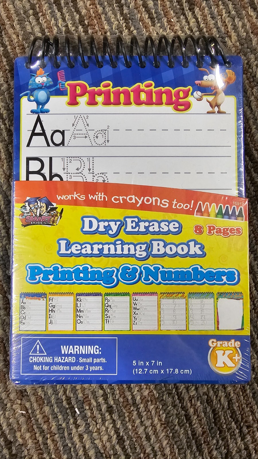 Dry Erase Printing & Numbers Learning Book- Works With Crayons Too!, NIP