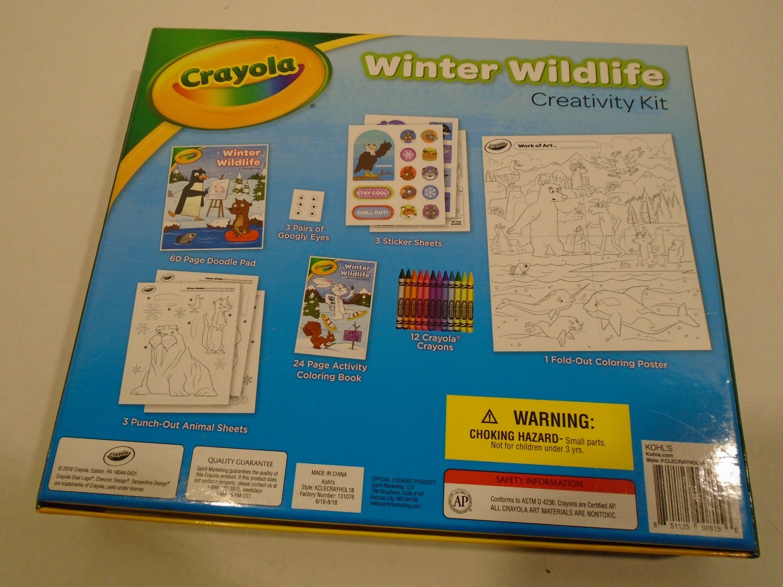 Craft Kit Winter Wildlife Crayola Stickers ,pad, Coloring book, crayons plus
