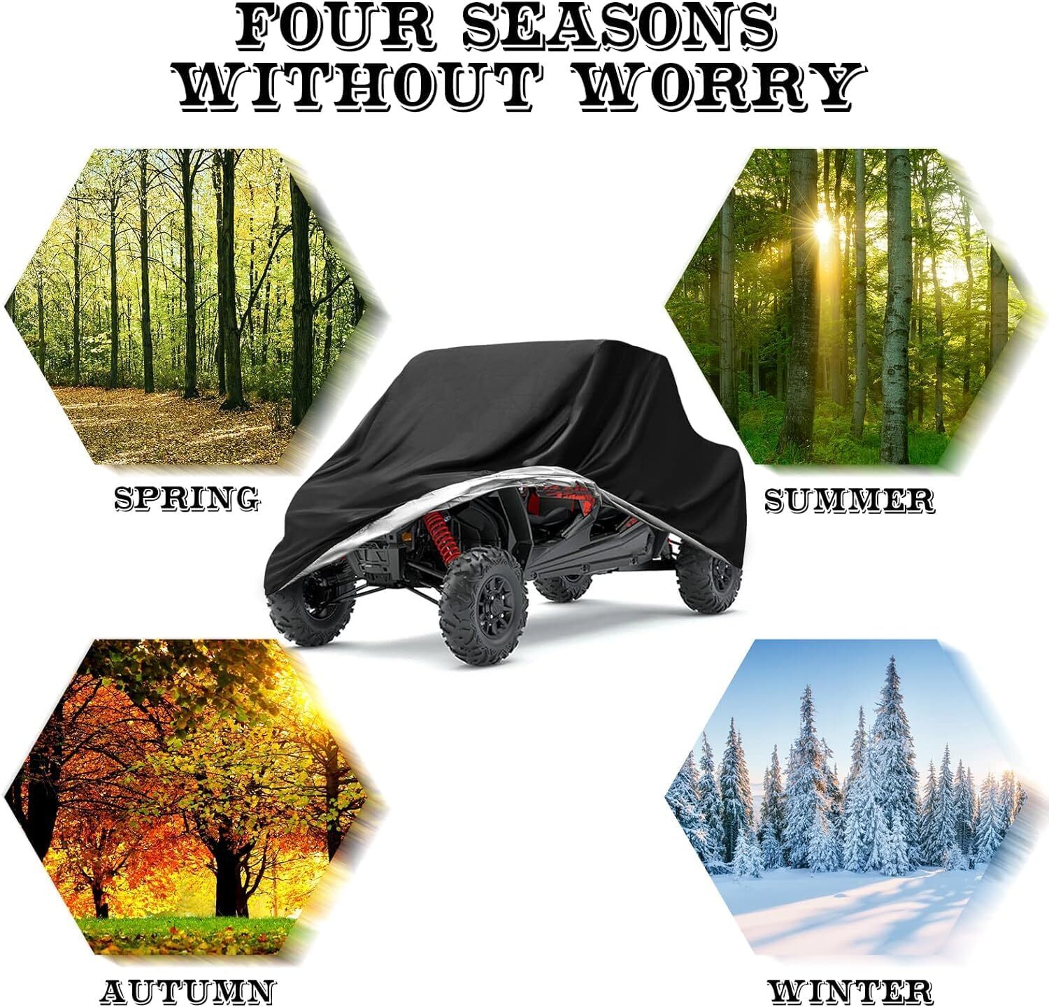 NEVERLAND UTV Covers, Side by Side Cover Waterproof 300D Heavy Duty Outdoor