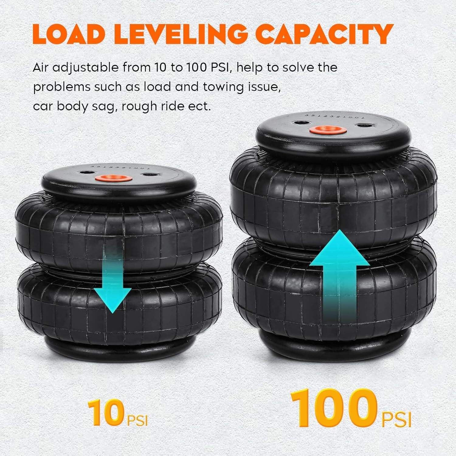Rear Air Spring Bags Suspension Kit Fit for Ford F250 4WD 1999, F-250 Super Duty