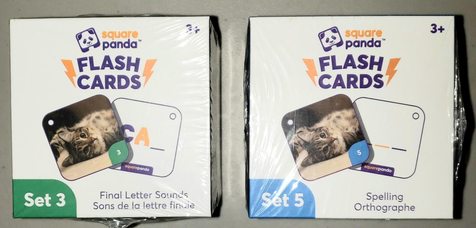 Two- Square Panda Flash Cards – Set 3 and Set 5 Final Vowel Sounds (BRAND NEW)