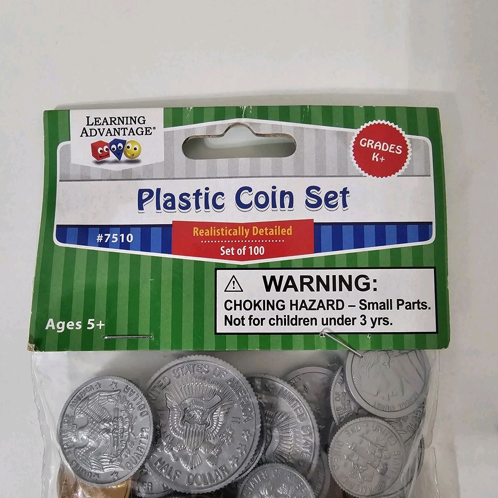 Learning Advantage Plastic Coin Set Realistically Detailed Set Of 100