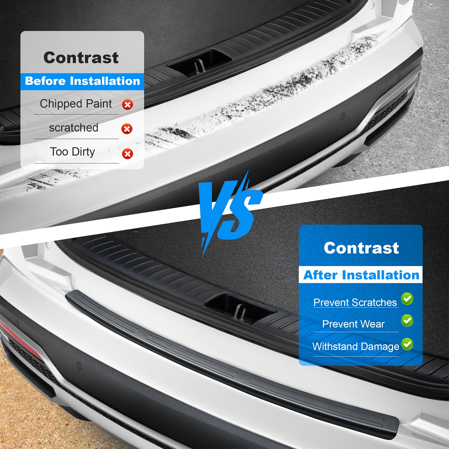 For 2023-2025 Honda Pilot Models Rear Bumper Protector Guard,Anti-Scratch -Black