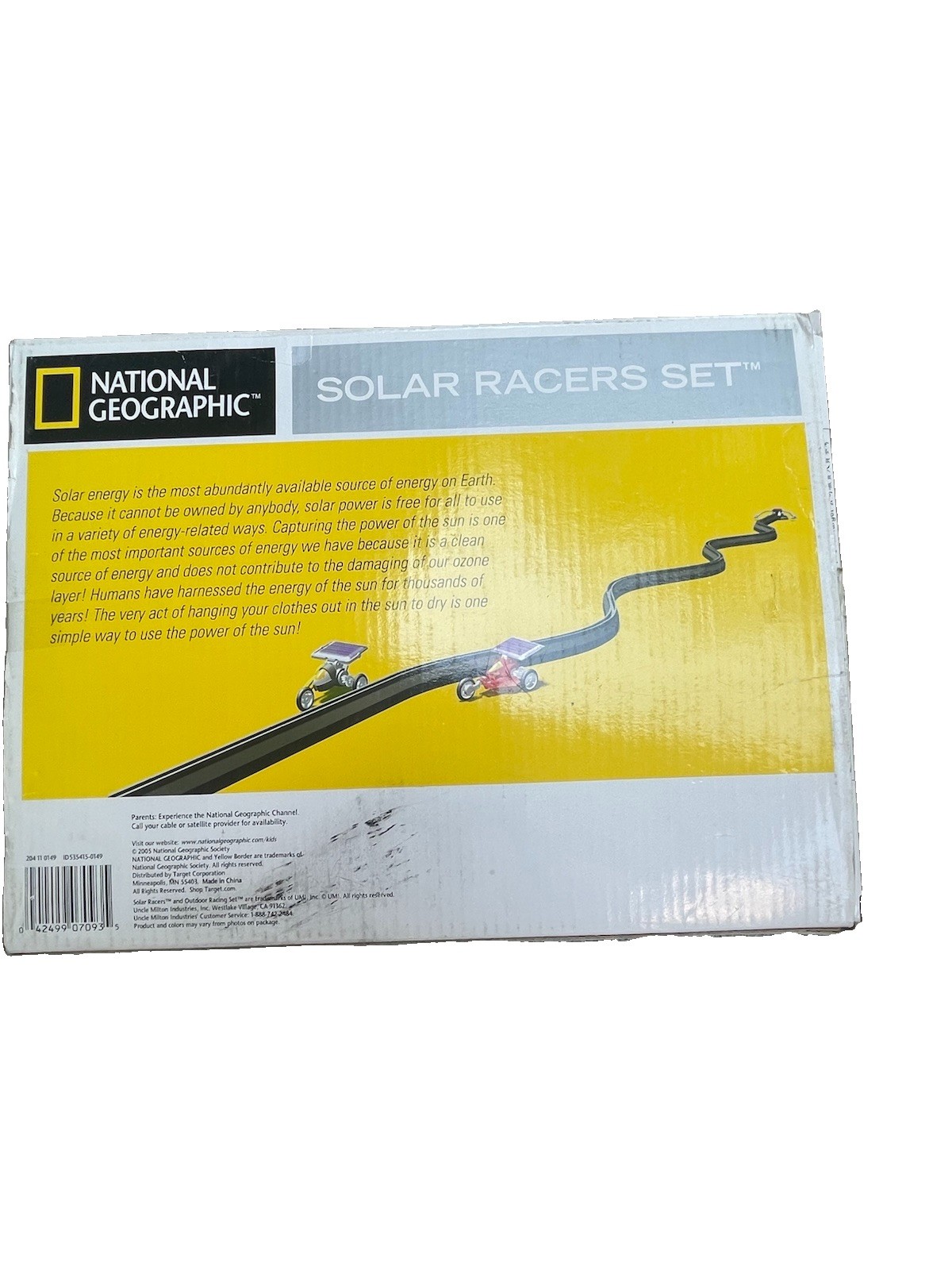 2005 Vintage NOS National Geographic Solar Racer Set Race Car Toy Track NIP Open