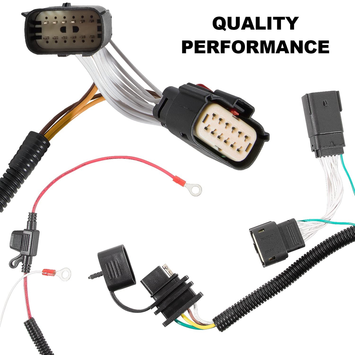 4-Pin Trailer Plug & Play Tow Hitch Wiring Harness fit for Jeep Wrangler Unli…