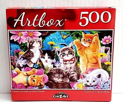 500pc PUZZLE JIGSAW SET SCHOOL SUPPLIES COLORFUL SANDALS KITTENS SWEETS GUMMIES