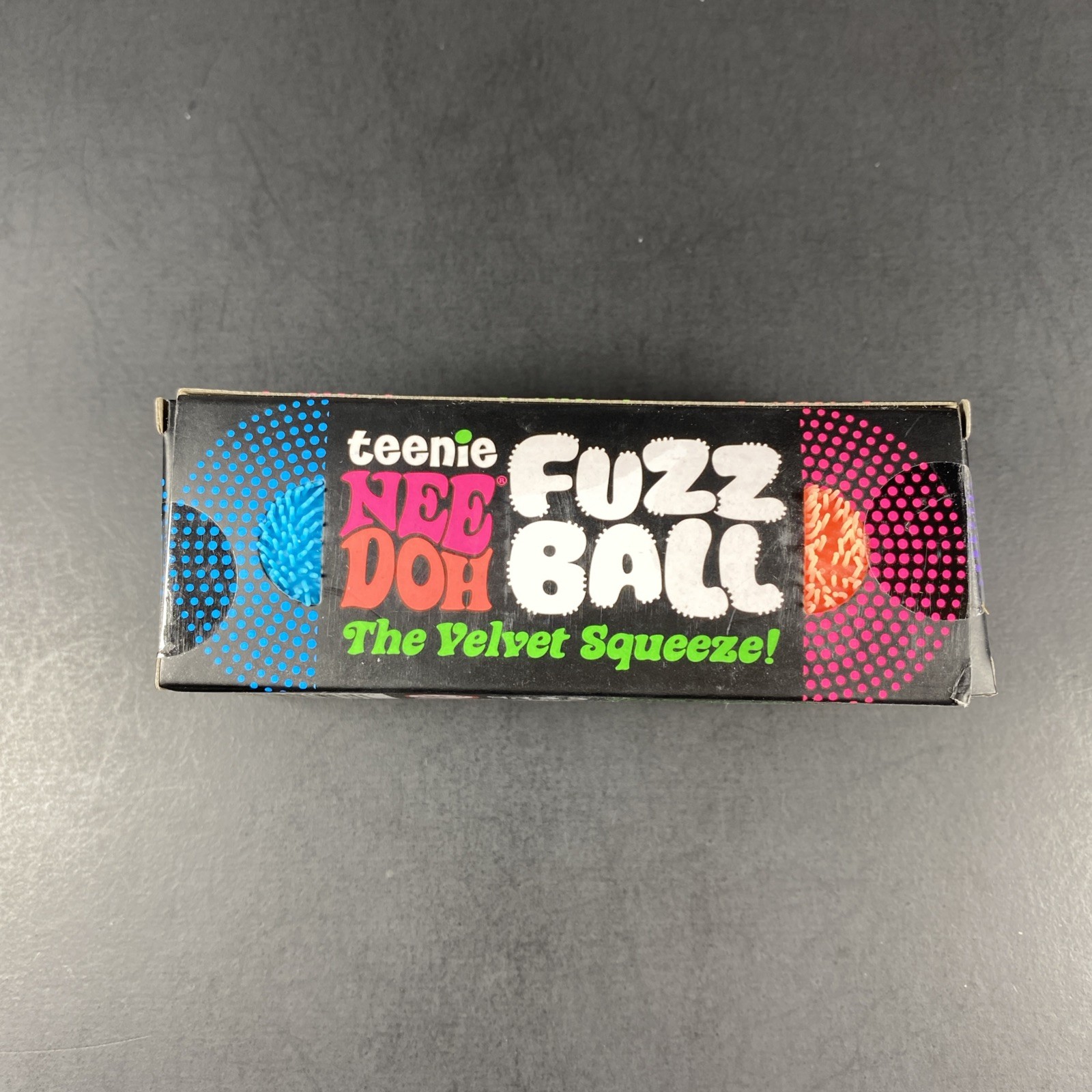 NeeDoh Teenie Fuzz Ball 3 Pack Mini Nee Doh Fuzzball Blue Pink Orange AUTHENTIC