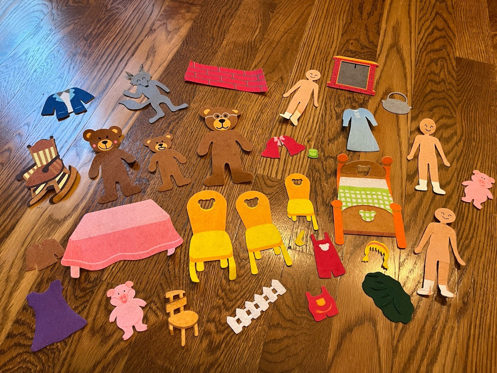 Felt Flannel Board Classic Fairy Tales Felt Pieces…..pre-owned…large Lot