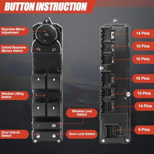 20835552 Driver Side Power Master Control Window & Door Lock Switch Fit for