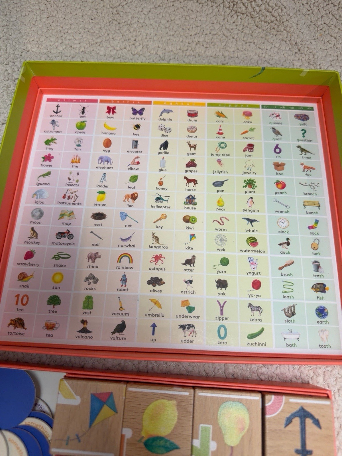 Lovevery Wooden Letter Sound Blocks Complete A-Z Learning Toy Missing Instructio