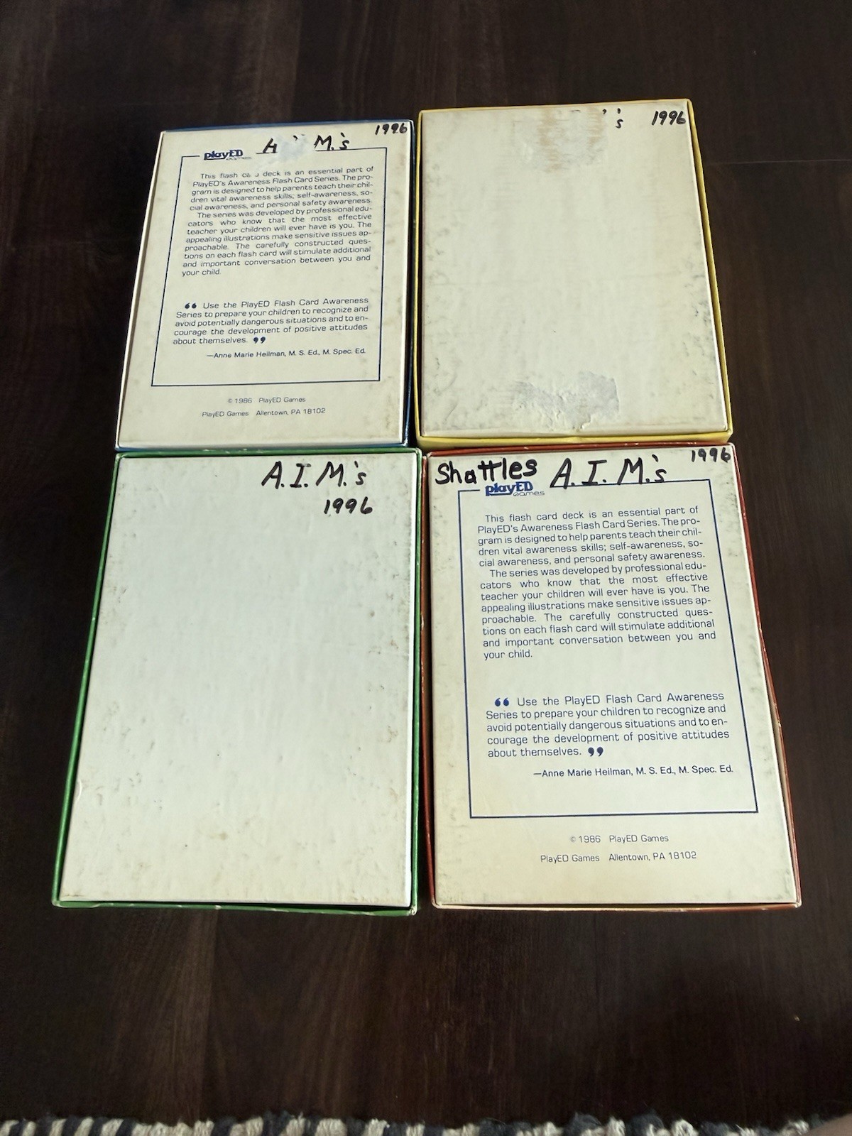 Vtg Awareness Series Safety Flash Cards PlayED Games & Media Materials Manners