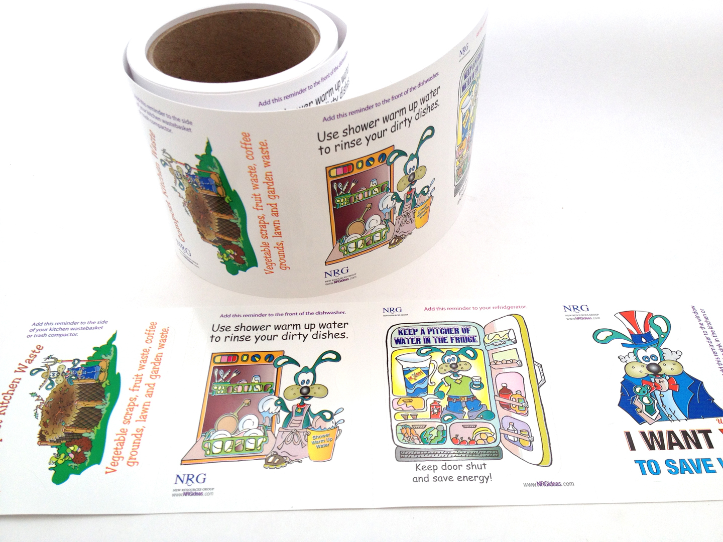 3 Rolls Fun Water & Energy Vinyl Cling 300 stickers- 12 scenes Characters