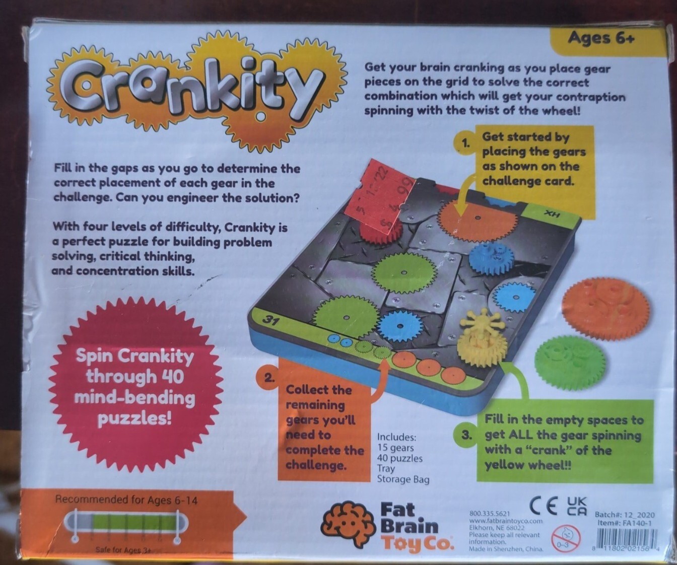 Fat Brain Toys Crankity Brainteaser Puzzles 40 Challenges Travel Games Ages 6 +