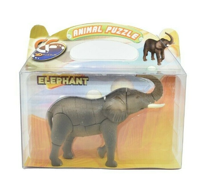 Elephant 3D Puzzle Plastic Toy Animal Kids Gift Realistic Educational 3″ F3030