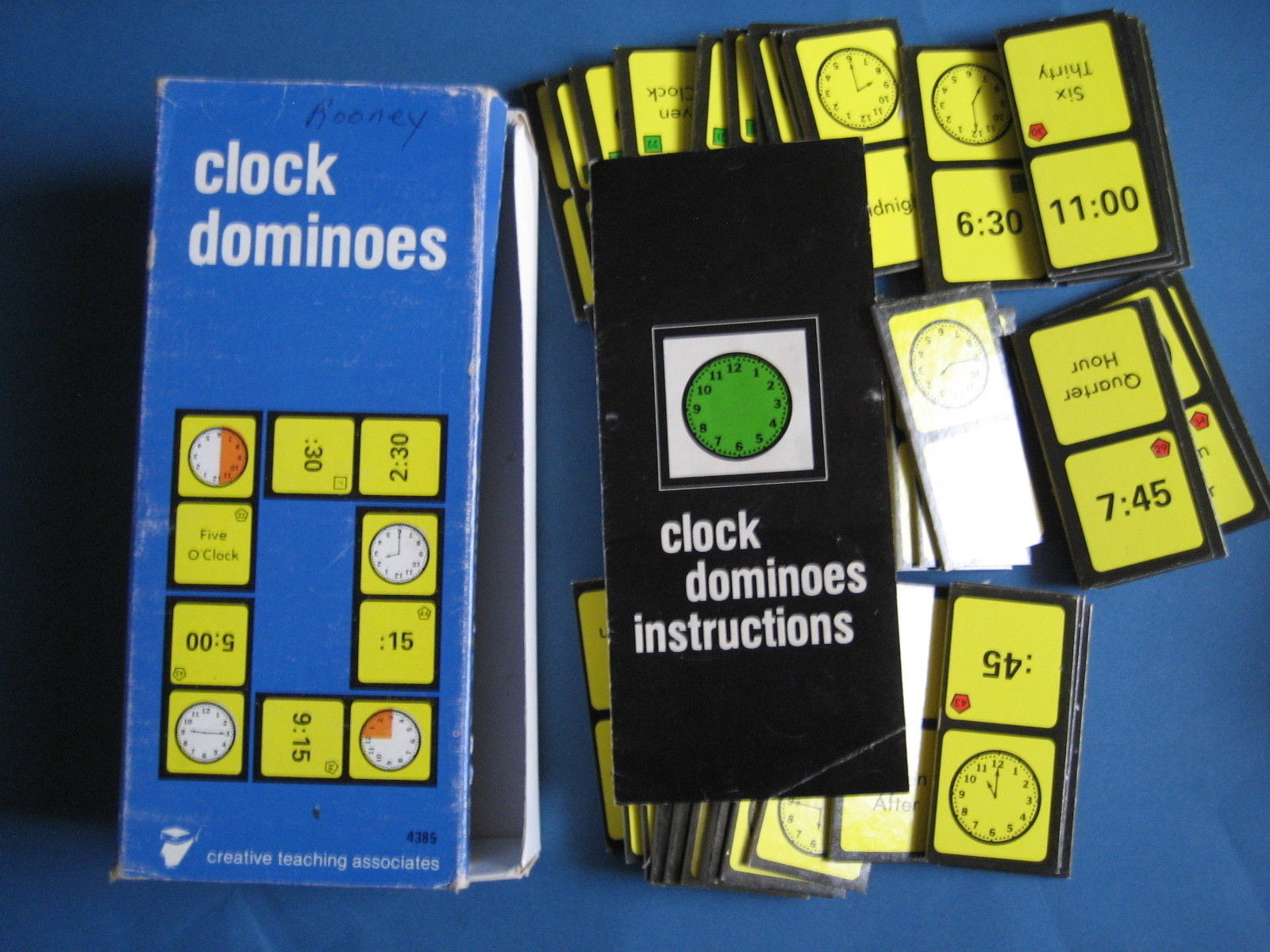Vintage Clock Dominoes CREATIVE TEACHING ASSOCIATES 1976c COMPLETE Original Box