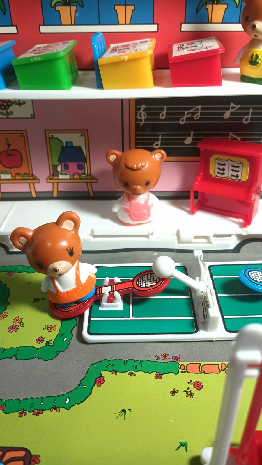 Jumbosa Bear School Bus Play Set Box Carrying Case Incomplete Excellent