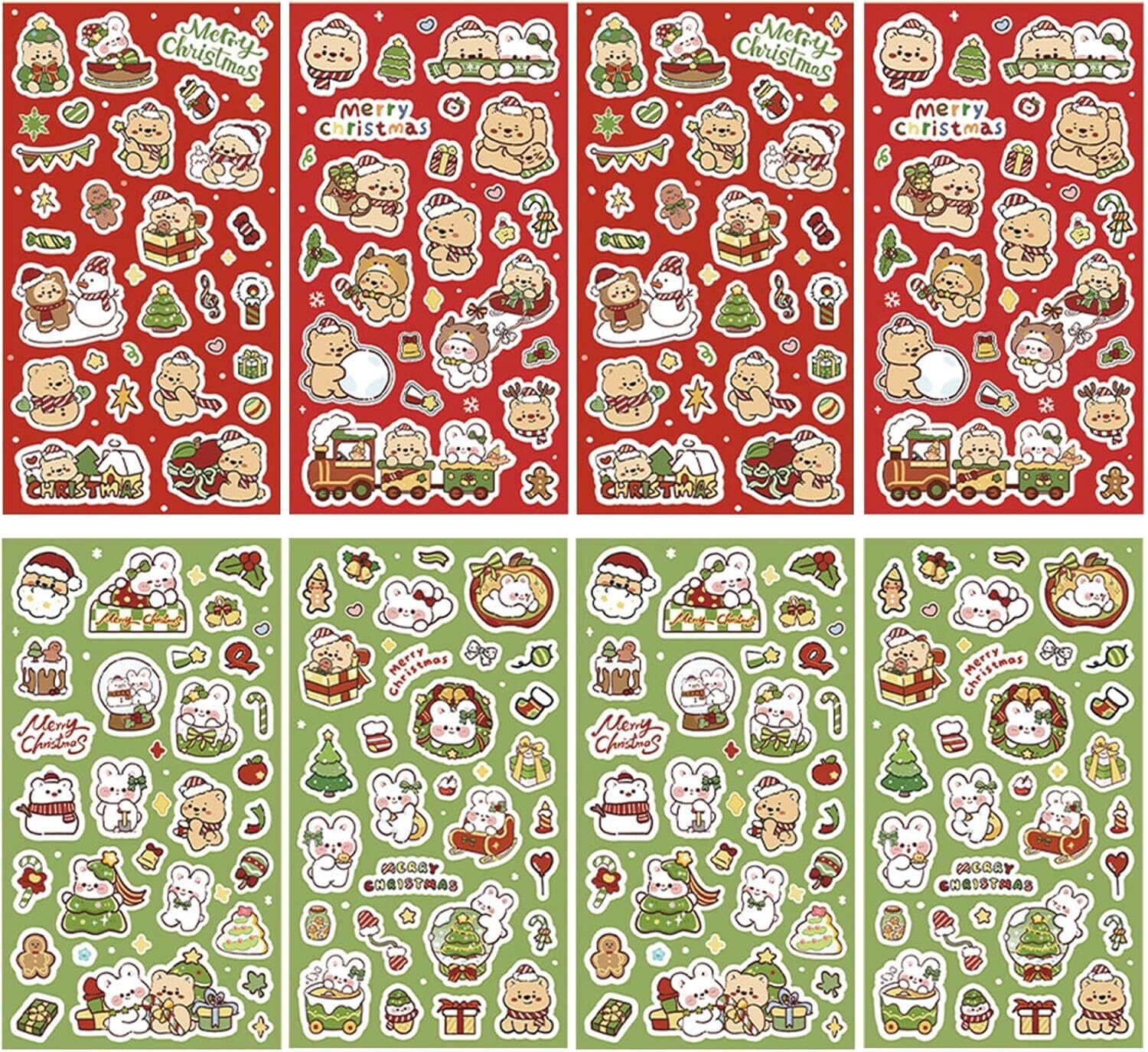 8 Cute Christmas Stickers for Kids – Kawaii Xmas Stickers for Phone Case &