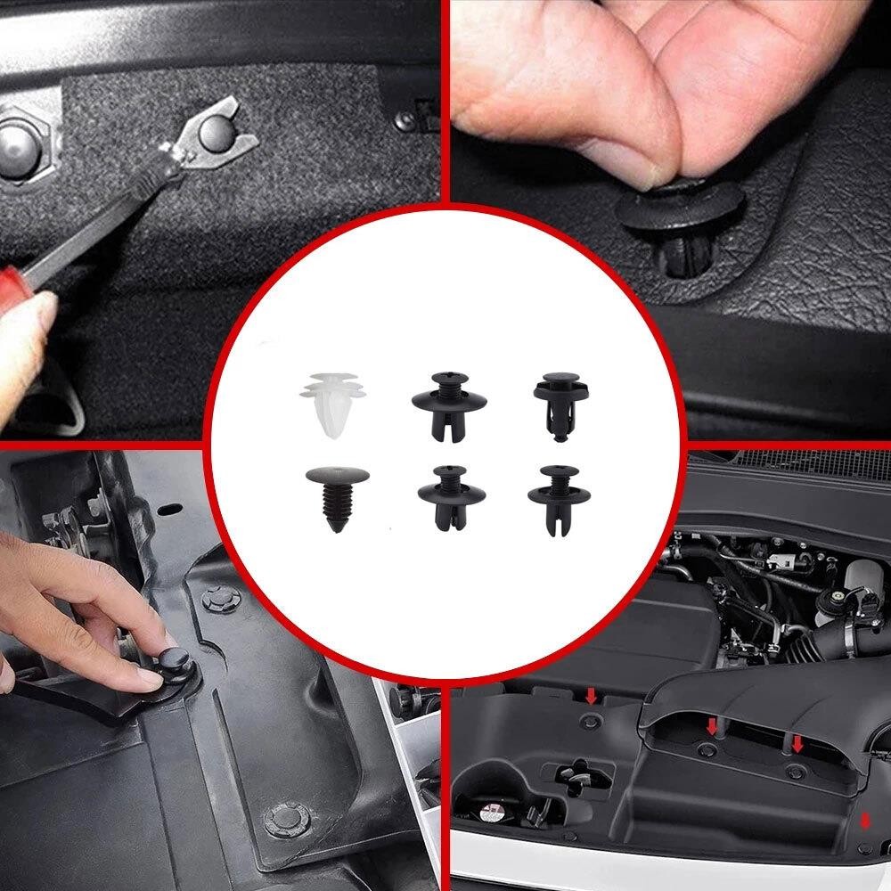 100x Car Plastic Clips Fastener Kit Push Retainer Door Trim Panel Fender Rivets