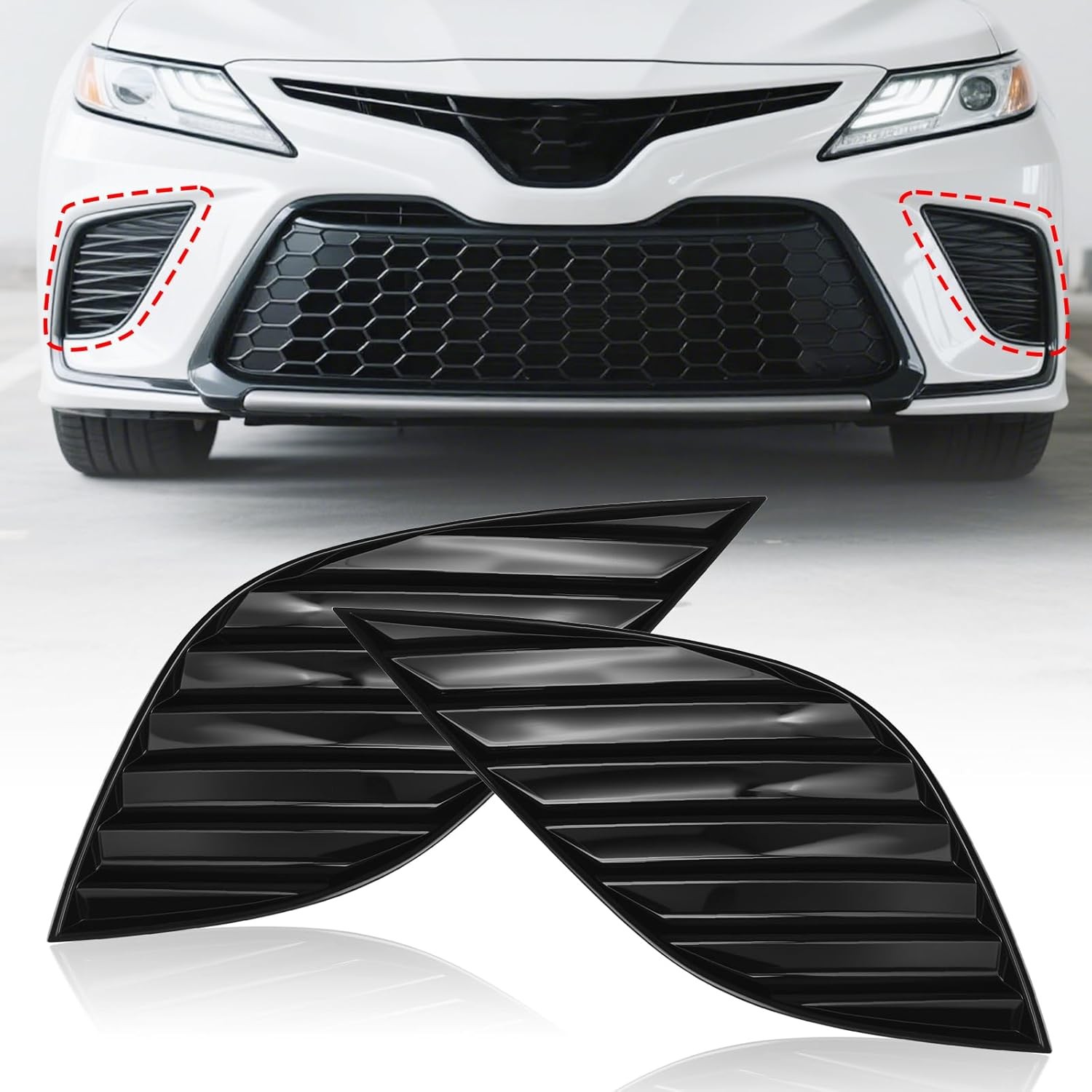 2 Pcs Toyota Front Fog Light Cover 81481 06180 Replacement Housing Bezel