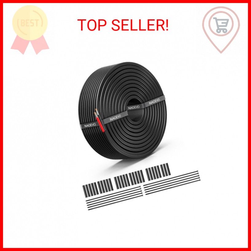 NAOEVO 18 Gauge Wire 2 Conductor Electrical Wire, 18 AWG Stranded PVC Cord, 12V