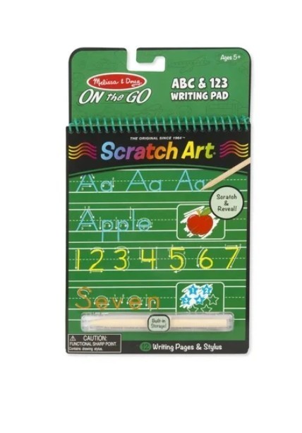 Melissa & Doug Scratch Art ABC 123 Writing Pad Kids Learning Book w/ Stylus NEW
