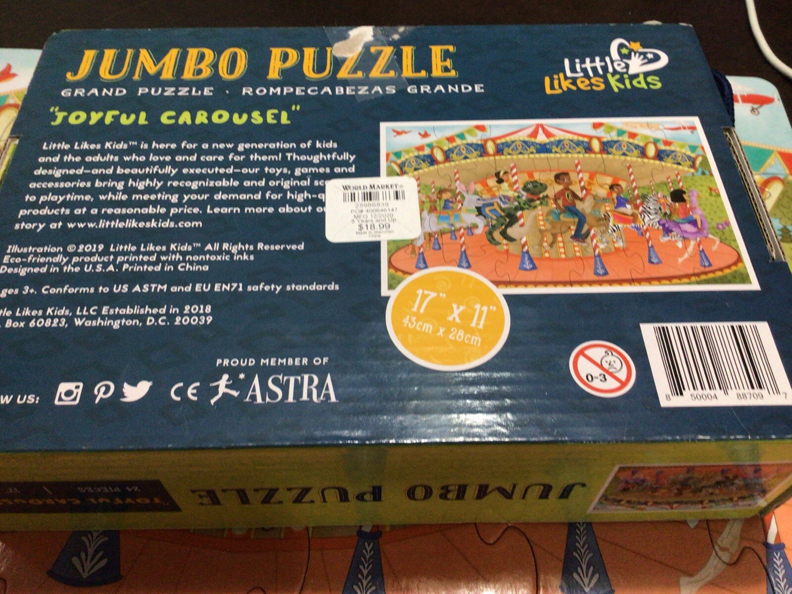 Little Likes Kids – Joyful Carousel – 24 Piece Beginner Puzzles Toddler Kids Age
